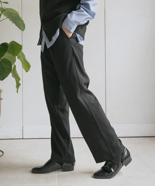 SENSE OF PLACE by URBAN RESEARCH（センスオブプレイスバイアーバンリサーチ）の「ダブルタックワイドスラックス（その他パンツ・メンズ・BLACK/GRAY/BROWN/KHAKI・M/L）」の8枚目の写真
