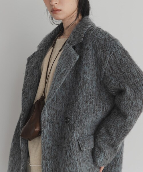 KBF（ケイビーエフ）の「シャギーテーラードジャケット（テーラードジャケット・レディース・CHARCOAL/BLUE MIX/MOCHA・One）」の5枚目の写真