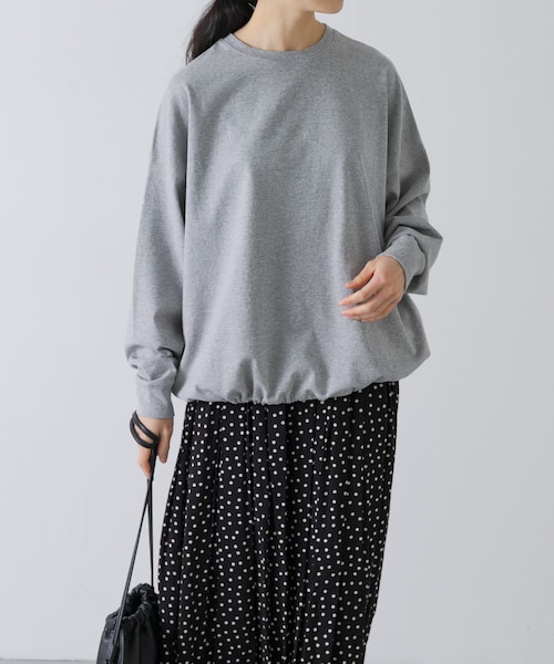 かぐれ（カグレ）の「コットンドロストヘムカットソー（Tシャツ/カットソー・レディース・BLACK/GRAY/OATMEAL・Free）」の2枚目の写真