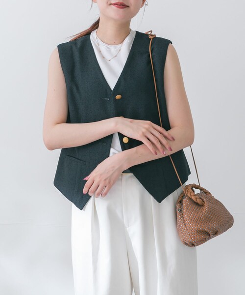URBAN RESEARCH ROSSO（アーバンリサーチロッソ）の「ネップツイードコンパクトジレ（ベスト・レディース・NAVY/IVORY・FREE）」の15枚目の写真