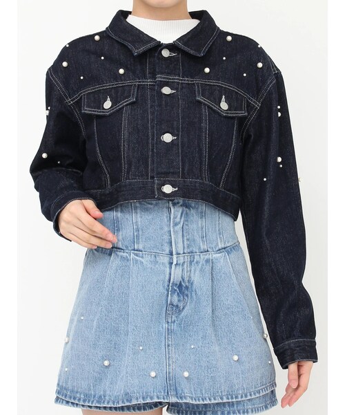 dazzlin（ダズリン）の「パールデニムショートジャケット（デニムジャケット・レディース・ブルー/インディゴ・F）」の6枚目の写真