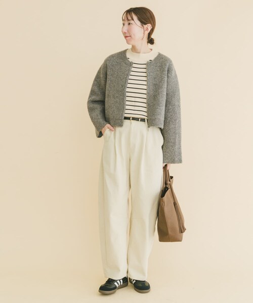 ITEMS URBANRESEARCH（アイテムズ アーバンリサーチ）の「ブークレジップショートカーディガン（カーディガン/ボレロ・レディース・GRY/BRN/RED・Free）」の16枚目の写真