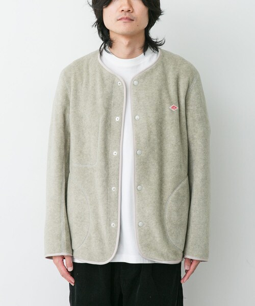 URBAN RESEARCH DOORS（アーバンリサーチドアーズ）の「DANTON　FLEECE COLLARLESS JACKET（テーラードジャケット・メンズ・BLACK/DK.GREY/C.GREY/CHOCOLATE/MARBLE/NAVY BLUE・40/42/44）」の5枚目の写真
