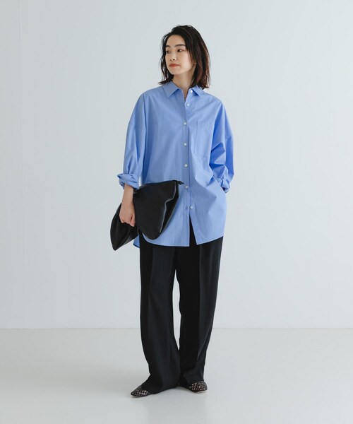 URBAN RESEARCH(アーバンリサーチ)の「ブロードオーバーシャツ(Tシャツ/カットソー・レディース・L.BLUE/OFF・FREE/Free)」の18枚目の写真