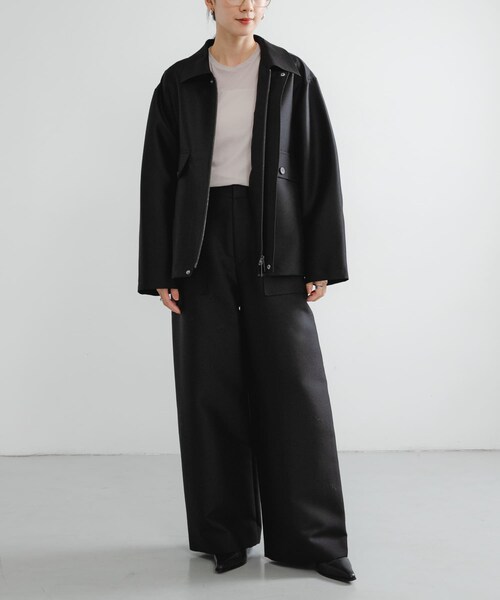 URBAN RESEARCH（アーバンリサーチ）の「new basic　WOOL SILK BOX JACKET（テーラードジャケット・レディース・BLACK・FREE）」の11枚目の写真