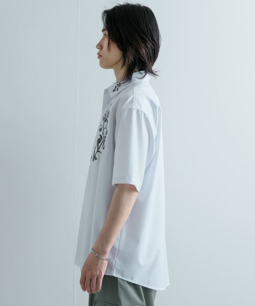 SENSE OF PLACE by URBAN RESEARCH(センスオブプレイスバイアーバンリサーチ)の「ボタニカルシシュウシャツ(5分袖)(シャツ/ブラウス・メンズ・BLACK/WHITE/GRAY・M/L)」の14枚目の写真