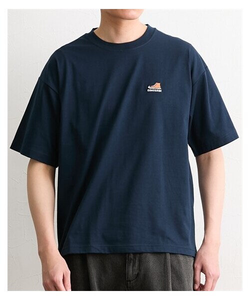 nissen（ニッセン）の「COOLMAX天竺半袖OPシューズ刺繍Tシャツ CONVERSE（コンバース）（Tシャツ/カットソー・メンズ・09ホワイト/49ブラック/67ネイビー・M/L/LL）」の9枚目の写真