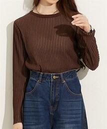 nissen | 麻タッチフラッシュヤーン長袖ニット(ニット/セーター)