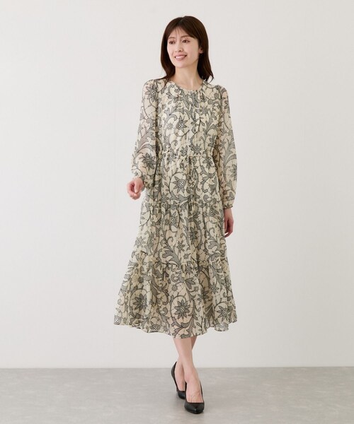 Jayro（ジャイロ）の「花柄長袖ワンピース（ワンピース・レディース・ブラック系/ホワイト系・F）」の14枚目の写真