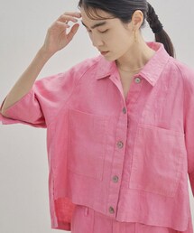 SALON adam et rope' | 【セットアップ対応・手洗い可能】麻ツイルシャツブルゾン(シャツ/ブラウス)