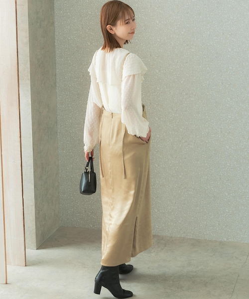 URBAN RESEARCH ROSSO（アーバンリサーチロッソ）の「ジャガードケープブラウス（シャツ/ブラウス・レディース・off/camel/black・FREE）」の8枚目の写真