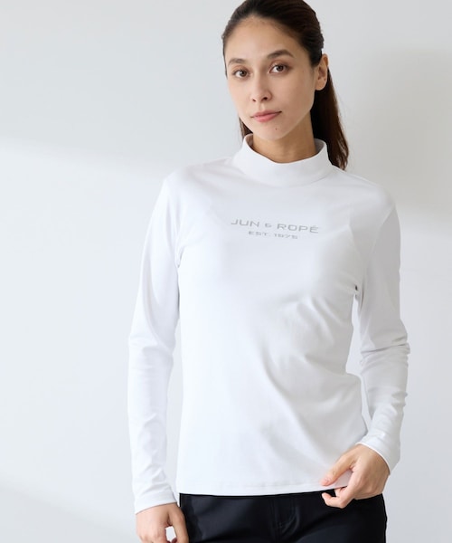 ROPE'(ロペ)の「ココティーベアスムース ロゴ使いモックプルオーバー/UV・吸水・接触冷感(Tシャツ/カットソー・レディース・ブラック/ホワイト/グリーン・L/M/S)」の3枚目の写真