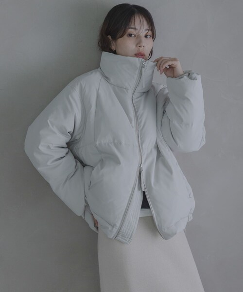 URBAN RESEARCH Sonny Label（アーバンリサーチサニーレーベル）の「ダブルジップスタンドダウンジャケット（その他アウター・レディース・ブラック/ライトグレー/チャコール・Free）」の14枚目の写真
