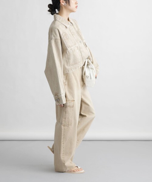KBF（ケイビーエフ）の「WIDEデニムジャケット（デニムジャケット・レディース・BEIGE/BLUE・one）」の9枚目の写真