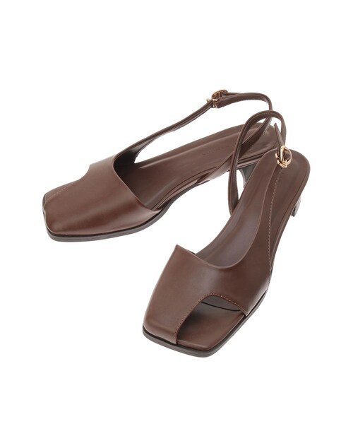 LAGUNAMOON（ラグナムーン）の「アシメオープントゥサンダル（サンダル・レディース・ブラック/ブラウン・S/M）」の3枚目の写真