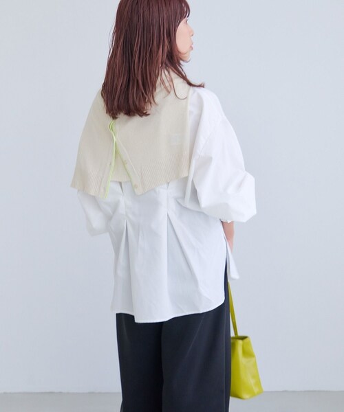 VIS（ビス）の「【WEB限定】ウエストタックシャツ（シャツ/ブラウス・レディース・ホワイト/ブルー系/ピンク/イエロー・F）」の12枚目の写真