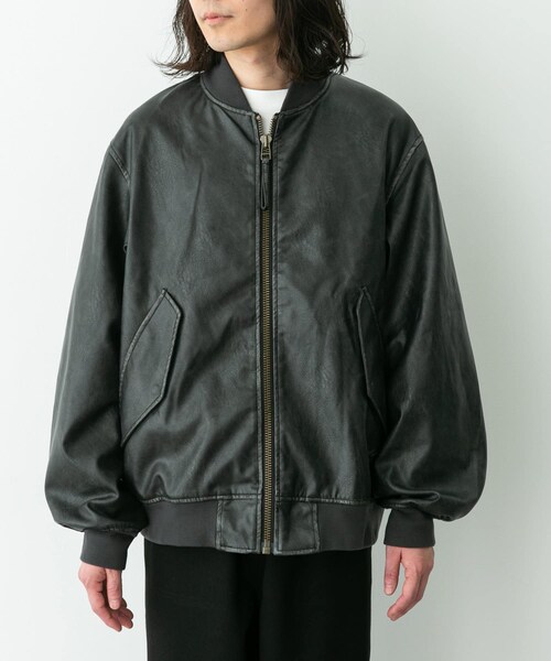 URBAN RESEARCH Sonny Label（アーバンリサーチサニーレーベル）の「ARMY TWILL　VeganLeatherBlouson（その他アウター・メンズ・BLACK/BROWN・M/L）」の7枚目の写真
