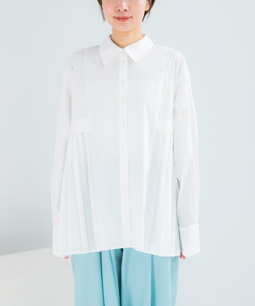 URBAN RESEARCH ROSSO（アーバンリサーチロッソ）の「ELENDEEK　PLEATS LAYERED SHIRTS（シャツ/ブラウス・レディース・O.WHT/BGE・Free）」の12枚目の写真