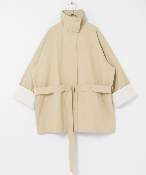 KBF（ケイビーエフ）の「テントラインBIGミドルコート（テーラードジャケット・レディース・BEIGE/BROWN/NAVY・One）」の22枚目の写真