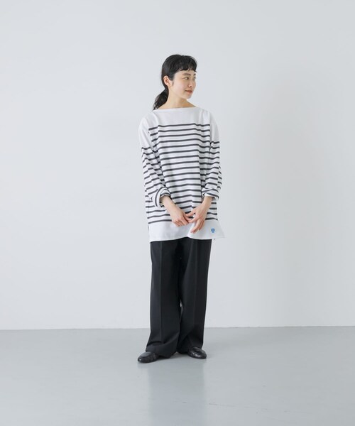 かぐれ（カグレ）の「ORCIVAL　BOAT NECK LONG-SLEEVE PULLOVER（Tシャツ/カットソー・レディース・BLUE/STEEL GREY・6）」の9枚目の写真
