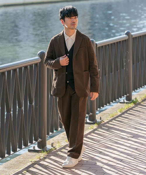 URBAN RESEARCH ROSSO（アーバンリサーチロッソ）の「『XLサイズあり』起毛カットツイルセットアップ（セットアップ・メンズ・BLACK/NAVY/BRN KHAKI・S/M/L/XL）」の2枚目の写真