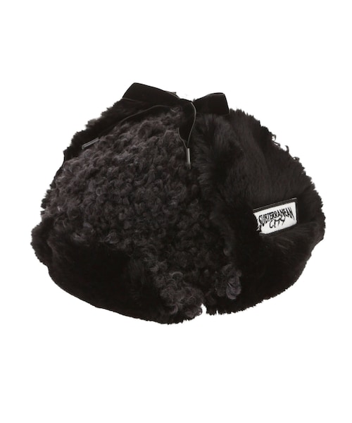 PAMEO POSE(パメオポーズ)の「Double Fur Flight Cap(ハット・レディース・ブラック・F)」の1枚目の写真