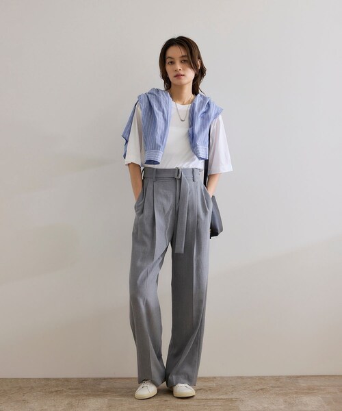 ROPE'（ロペ）の「【洗える】グレイス天竺 5分袖Tシャツ（Tシャツ/カットソー・レディース・ブラック/ホワイト/ブルー・F）」の10枚目の写真