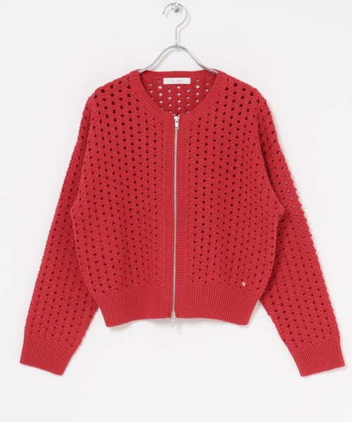 URBAN RESEARCH ROSSO（アーバンリサーチロッソ）の「F by ROSSO　柄編みZIPカーディガン（カーディガン/ボレロ・レディース・OFF×BLK/RED/NAVY・FREE）」の18枚目の写真
