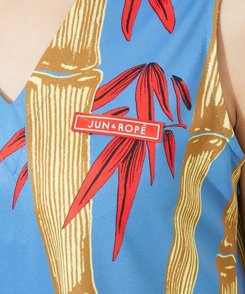 ROPE'（ロペ）の「【UV】【吸水速乾】バンブー柄プリントノースリーブワンピース（ワンピース・レディース・ブラック/ブルー・L/M/S）」の15枚目の写真
