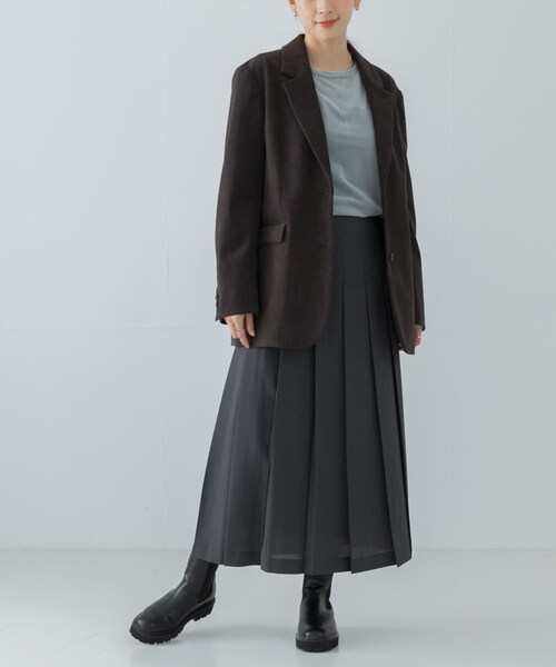 URBAN RESEARCH(アーバンリサーチ)の「トリコットコーデュロイジャケット(テーラードジャケット・レディース・BROWN/OFF WHITE・FREE)」の18枚目の写真