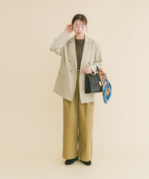 ITEMS URBANRESEARCH（アイテムズ アーバンリサーチ）の「リネンライクジャケット（テーラードジャケット・レディース・BRN/L.BEG/BLK・Free）」の21枚目の写真