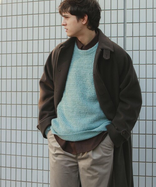 SENSE OF PLACE by URBAN RESEARCH(センスオブプレイスバイアーバンリサーチ)の「『ユニセックス』バルマカーンルーズコート(ステンカラーコート・メンズ・BLACK/D.BROWN/BLUE/BRN×BLK・M/L)」の20枚目の写真