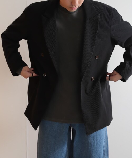 SENSE OF PLACE by URBAN RESEARCH（センスオブプレイスバイアーバンリサーチ）の「『セットアップ対応』 コーデュロイダブルルーズジャケット（テーラードジャケット・メンズ・BROWN/BLACK/L.KHAKI・M/L）」の7枚目の写真