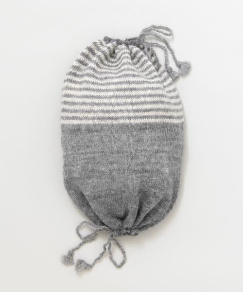 かぐれ（カグレ）の「PUENTE　手紡ぎネックウォーマー3way（ネックウォーマー/スヌード・レディース・シマシマグレー・FREE）」の6枚目の写真