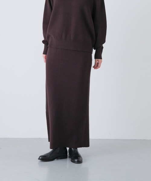 かぐれ（カグレ）の「コットンカシミヤニットスカート（スカート・レディース・CHARCOAL/BROWN・Free）」の17枚目の写真