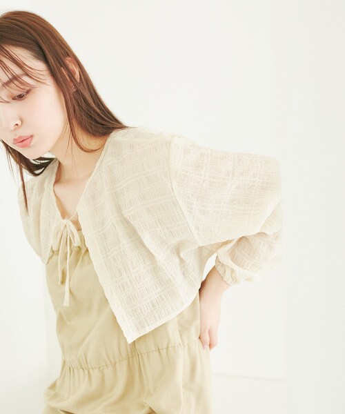 ROPE' PICNIC（ロペピクニック）の「ふくれジャガードボレロ（その他トップス・レディース・ブラック/キナリ・F）」の16枚目の写真