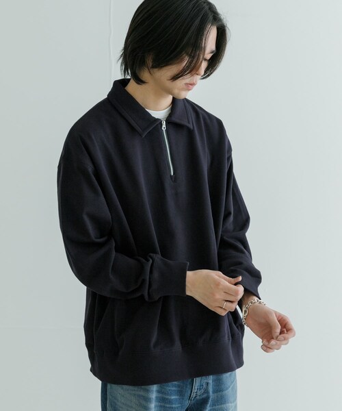 URBAN RESEARCH（アーバンリサーチ）の「ハーフZIPプルオーバー（スウェット・メンズ・NAVY/KHAKI・M/L）」の16枚目の写真