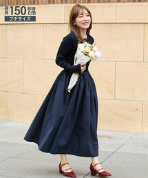 【新品タグ付】MYLAN ドッキングワンピース　ネイビー　S 定価¥95700- nissen（ニッセン）の「小さいサイズ 【hiiさんコラボ】長袖