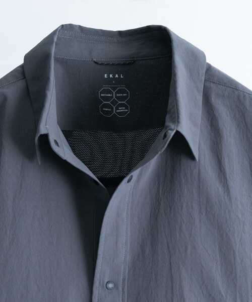 EKAL(エカル)の「『吸水速乾/通気性/軽量』DOT AIR HALF-SLEEVE SHIRTS(シャツ/ブラウス・メンズ・ブラック/グレー/ネイビー・M/L)」の17枚目の写真