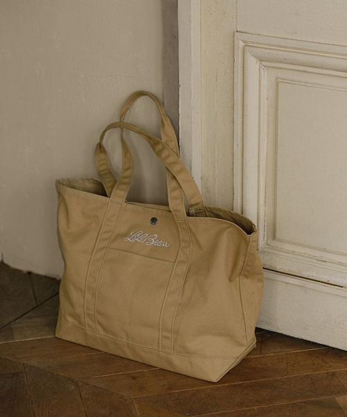 ADAM ET ROPE'（アダムエロペ）の「【J'aDoRe・店舗限定】【L.L.Bean for SALON（エル・エル・ビーン）】別注ミドルグローサリートート（トートバッグ・レディース・キャメル系/ベージュ系/カーキ系/ブルー系/イエロー系・F）」の4枚目の写真