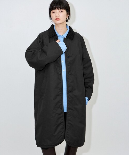 ADAM ET ROPE'(アダムエロペ)の「【LAVENHAM for ADAM ET ROPE'】別注 CHANTRY(ナイロンジャケット・レディース・ブラック/ベージュ・F)」の11枚目の写真
