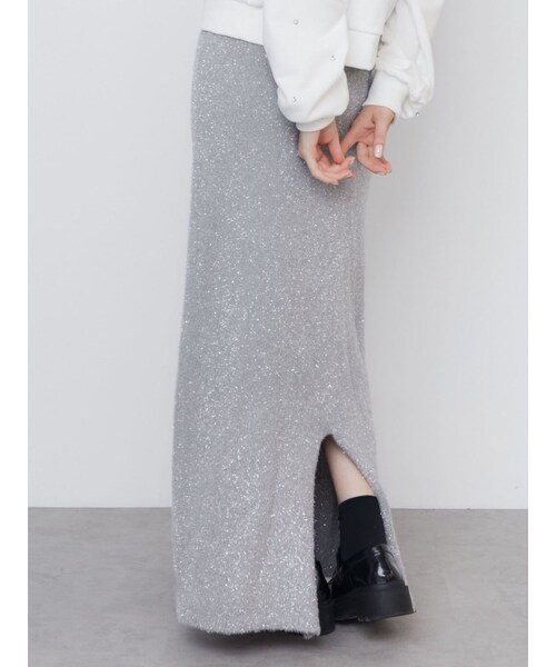 CALNAMUR（カルナムール）の「GLITTER SHAGGY KNIT SK/グリッターシャギーニットスカート（スカート・レディース・ブラック/ピンク/シルバー・F）」の12枚目の写真
