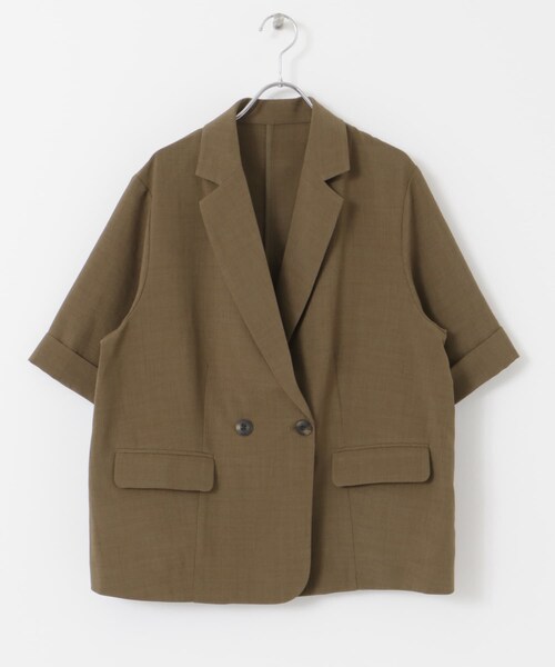 SENSE OF PLACE by URBAN RESEARCH（センスオブプレイスバイアーバンリサーチ）の「『UR TECH DRYLUXE』リネンライクジャケット（テーラードジャケット・レディース・GREIGE/CHARCOAL/BROWN/NAVY・one）」の22枚目の写真