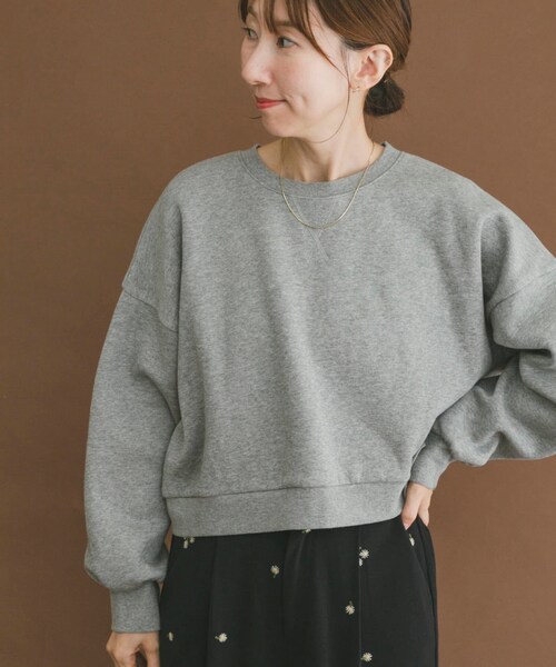 ITEMS URBANRESEARCH（アイテムズ アーバンリサーチ）の「『UR TECH』ハイヒートコットンクルーネックスウェット（スウェット・レディース・GRY/BRD/BLK・Free）」の4枚目の写真
