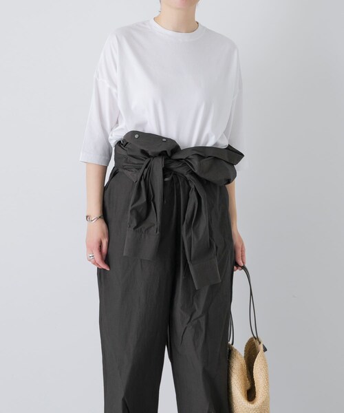 かぐれ（カグレ）の「ワイド6分袖プルオーバー（Tシャツ/カットソー・レディース・OFF/INK BLACK/GREGE/BROWN・Free）」の10枚目の写真