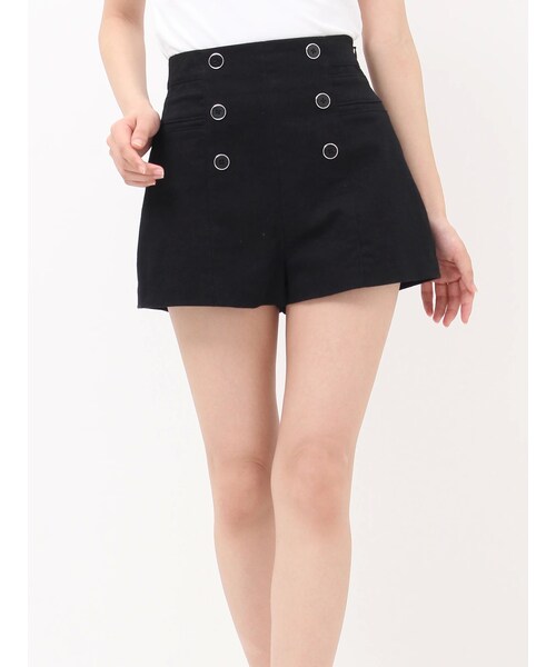 GYDA（ジェイダ）の「ハイウエストボタンショートパンツ（その他パンツ・レディース・アイボリー/ブラック・F）」の3枚目の写真