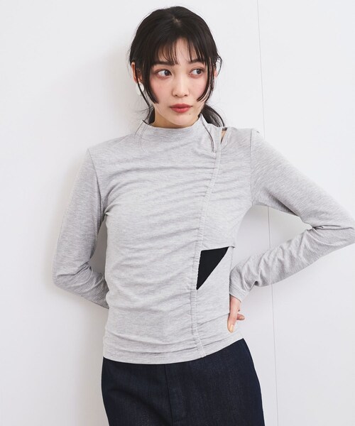VIS（ビス）の「プチハイネックカットアウトプルオーバー（Tシャツ/カットソー・レディース・グレー・F）」の22枚目の写真