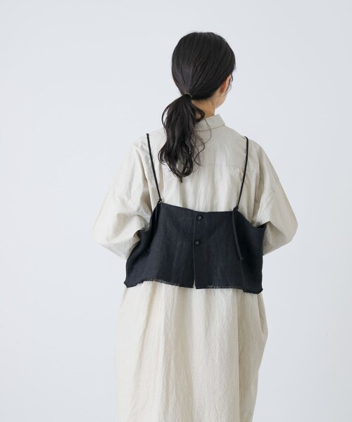 かぐれ（カグレ）の「セミウェットリネンキャミソール（その他トップス・レディース・NATURAL/BLACK・Free）」の6枚目の写真