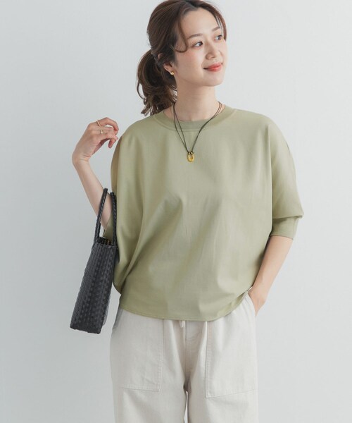 URBAN RESEARCH DOORS（アーバンリサーチドアーズ）の「ニットドッキングドルマン プルオーバー（Tシャツ/カットソー・レディース・OFF WHITE/L.KHAKI/NAVY/BLACK/RED BEANS・Free）」の4枚目の写真