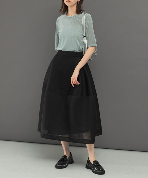 URBAN RESEARCH ROSSO（アーバンリサーチロッソ）の「シアーベロアTシャツ（Tシャツ/カットソー・レディース・MINT/GREIGE/CORAL・FREE）」の4枚目の写真